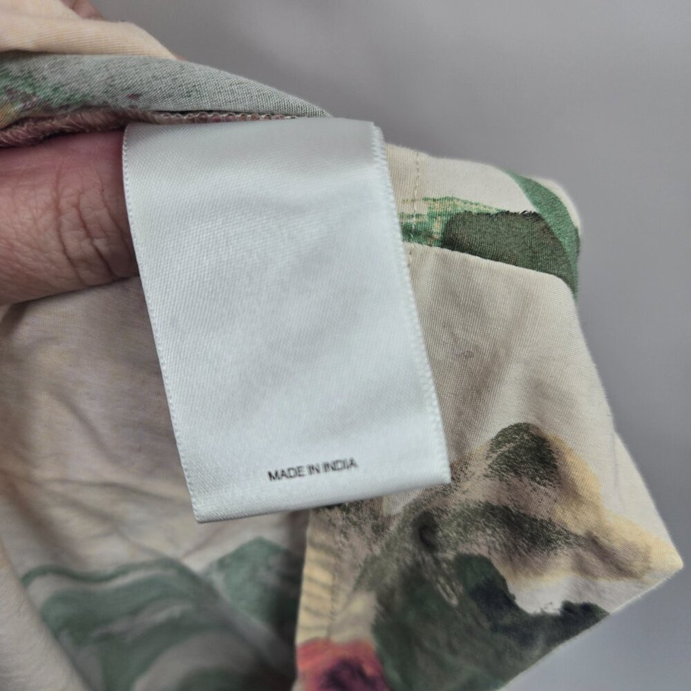 Express Cream Floral Watercolor Off Shoulder Puff Sleeve Maxi Dress Size Medium - Picture 14 of 16